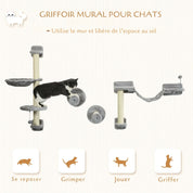 Arbre à chat mural avec hamac suspendu – design compact et 100 % vertical