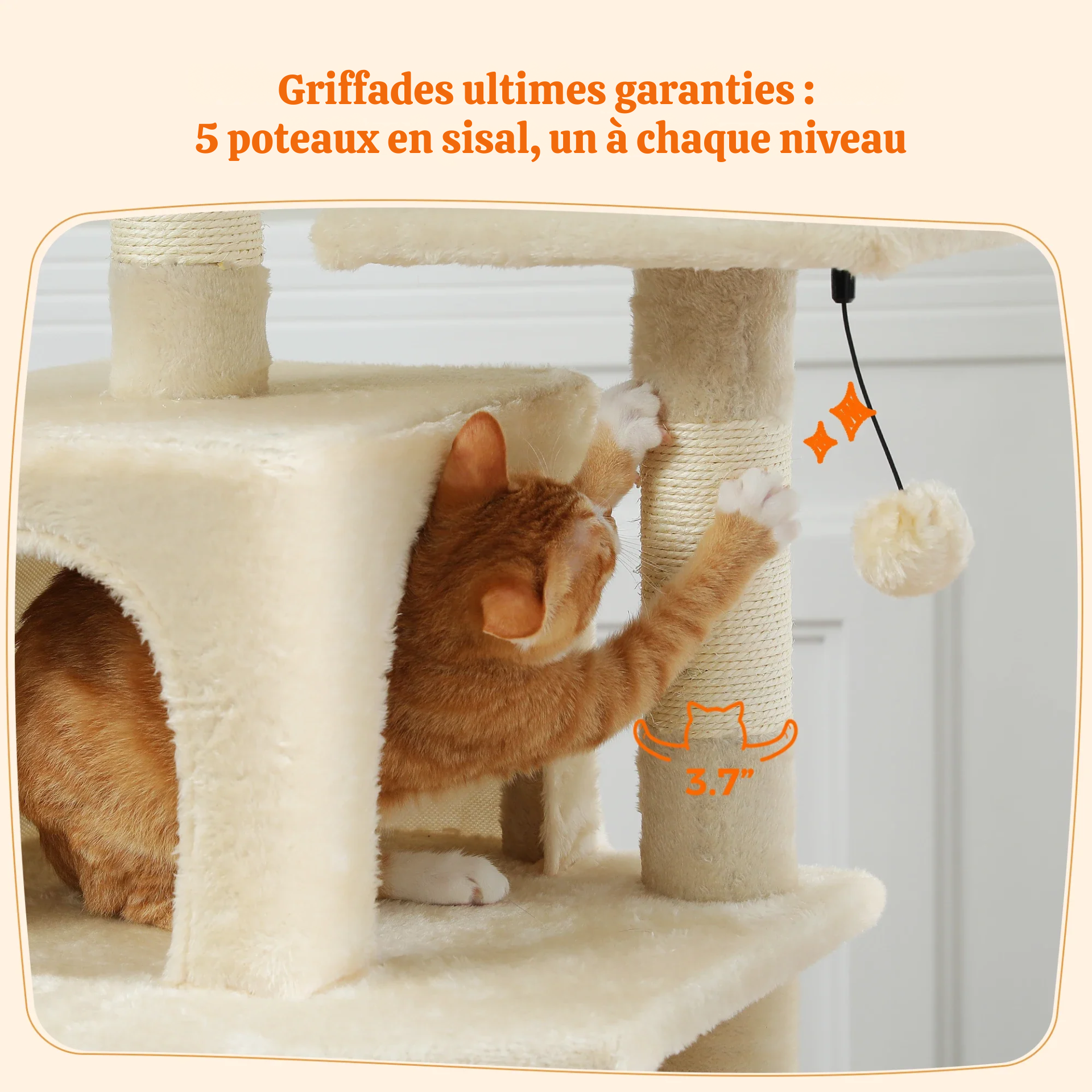Arbre à chat XXL – hamac, niches et perchoirs pour petits espaces