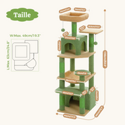 Arbre à chat XXL – hamac, niches et perchoirs pour petits espaces