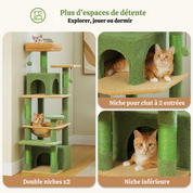 Arbre à chat XXL – hamac, niches et perchoirs pour petits espaces