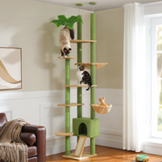 (faire photo) Arbre à Chat XXL Sol-Plafond 252cm - Structure Robuste 16kg, 5 Griffoirs Sisal, Hamac et Niche - 4 Coloris