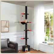 Arbre à chat plafond XXL géant cactus extensible - poteau sisal, 5+ niveaux, fixation sans perçage