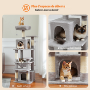 Arbre à chat XXL – hamac, niches et perchoirs pour petits espaces
