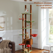 Arbre à chat plafond XXL géant - sans perçage, multi-niveaux