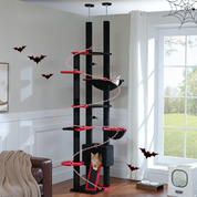 (faire photo) Arbre à Chat XXL Sol-Plafond 252cm - Structure Robuste 16kg, 5 Griffoirs Sisal, Hamac et Niche - 4 Coloris