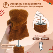 Arbre à chat plafond XXL géant - sans perçage, multi-niveaux