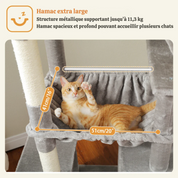 Arbre à chat XXL - avec hamac, niches et perchoir XXL