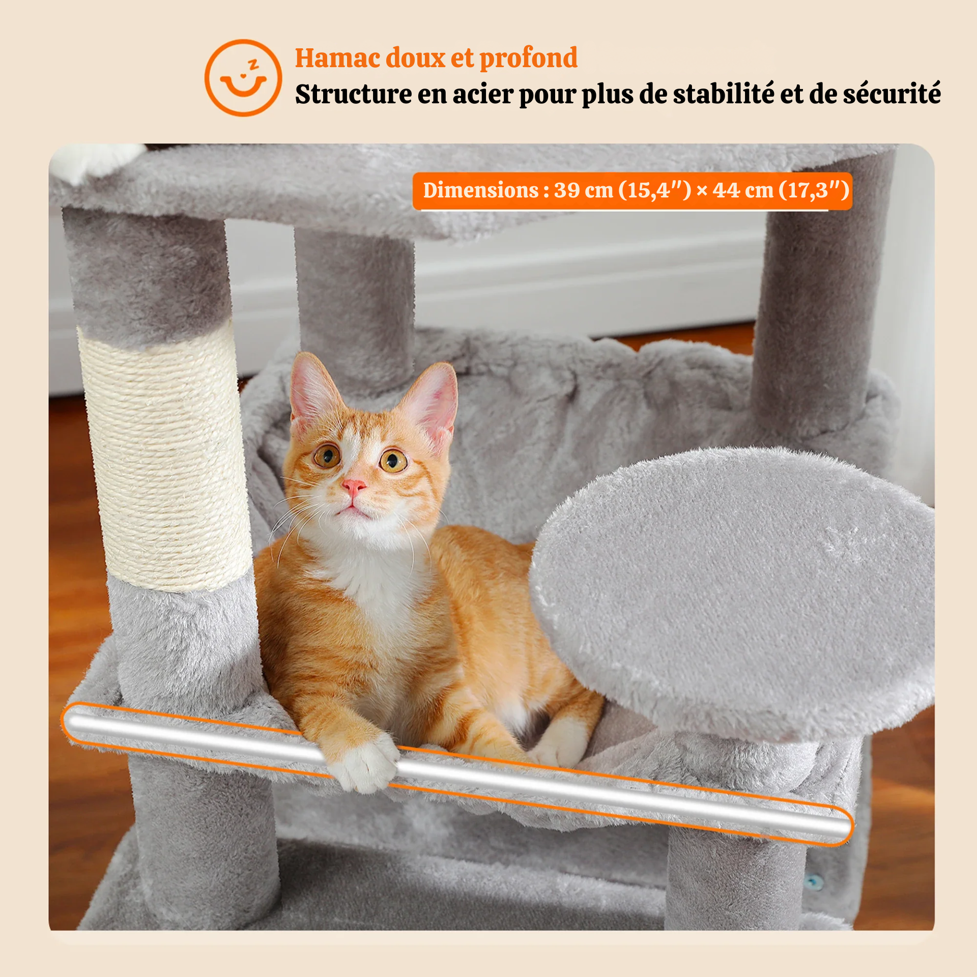 Arbre à chat XXL – hamac, niches et perchoirs pour petits espaces