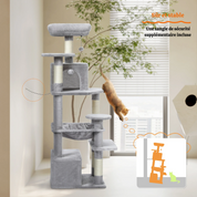 Arbre à chat XXL – hamac, niches et perchoirs pour petits espaces
