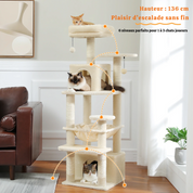 Arbre à chat XXL – hamac, niches et perchoirs pour petits espaces