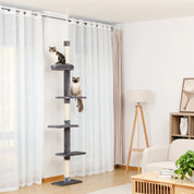 Arbre à chat plafond XXL géant - 4 niveaux, hamac, niche