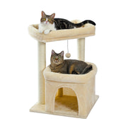 Arbre à chat petit espace : doubles perchoirs, sisal naturel, confort multi chat