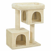 Arbre à chat petit avec condos douillets - structure stable pour grands Chats, griffoirs sisal et perchoir lavable