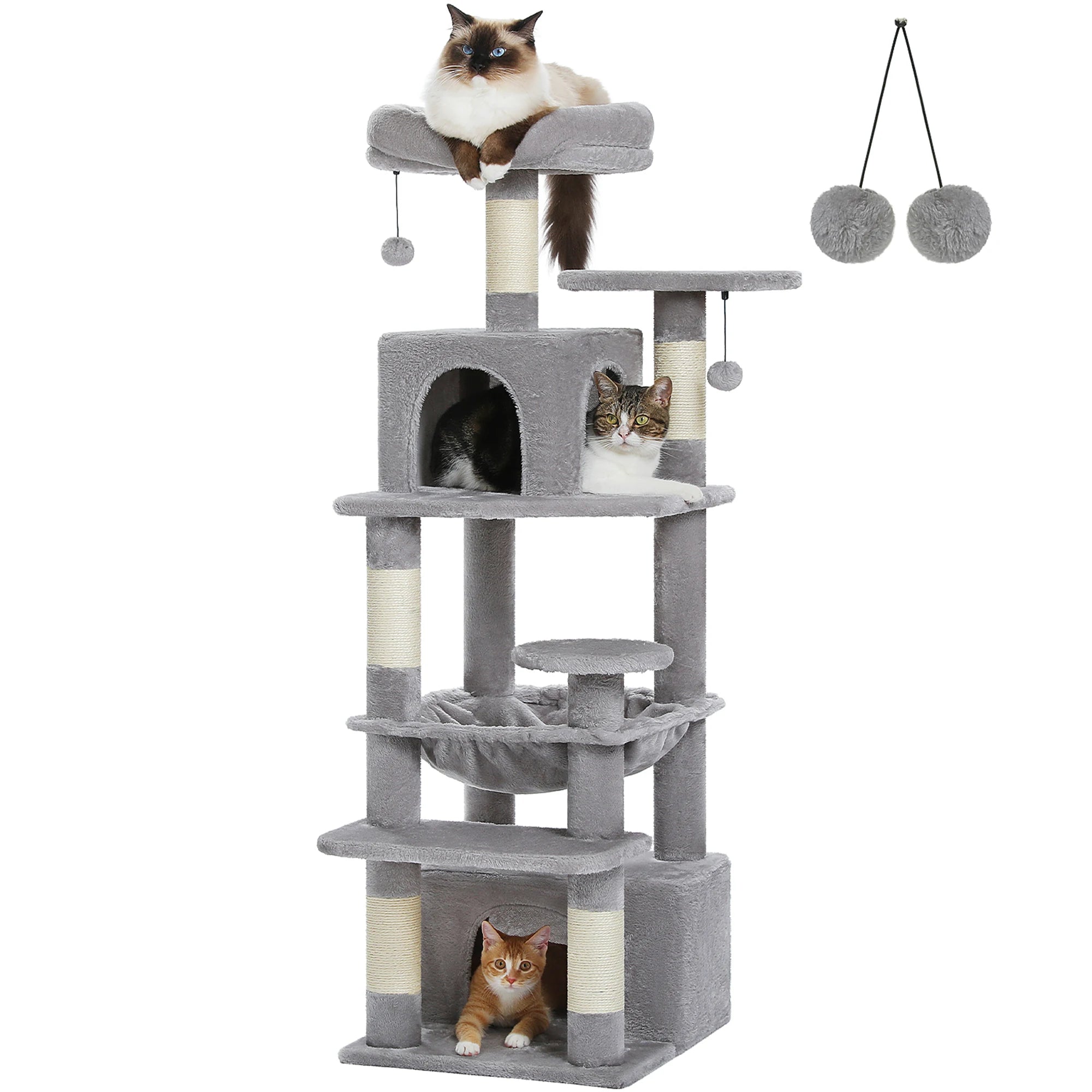 Arbre à chat XXL géant – hamac, niches et perchoirs pour petits espaces