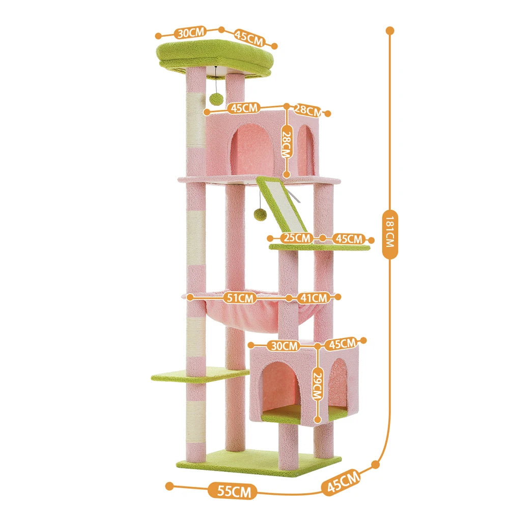 Arbre à chat XXL géant - avec hamac, niches et perchoir XXL