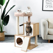 Arbre à chat XXL géant & litière cachée anti-odeurs - griffoir, niche et rangement