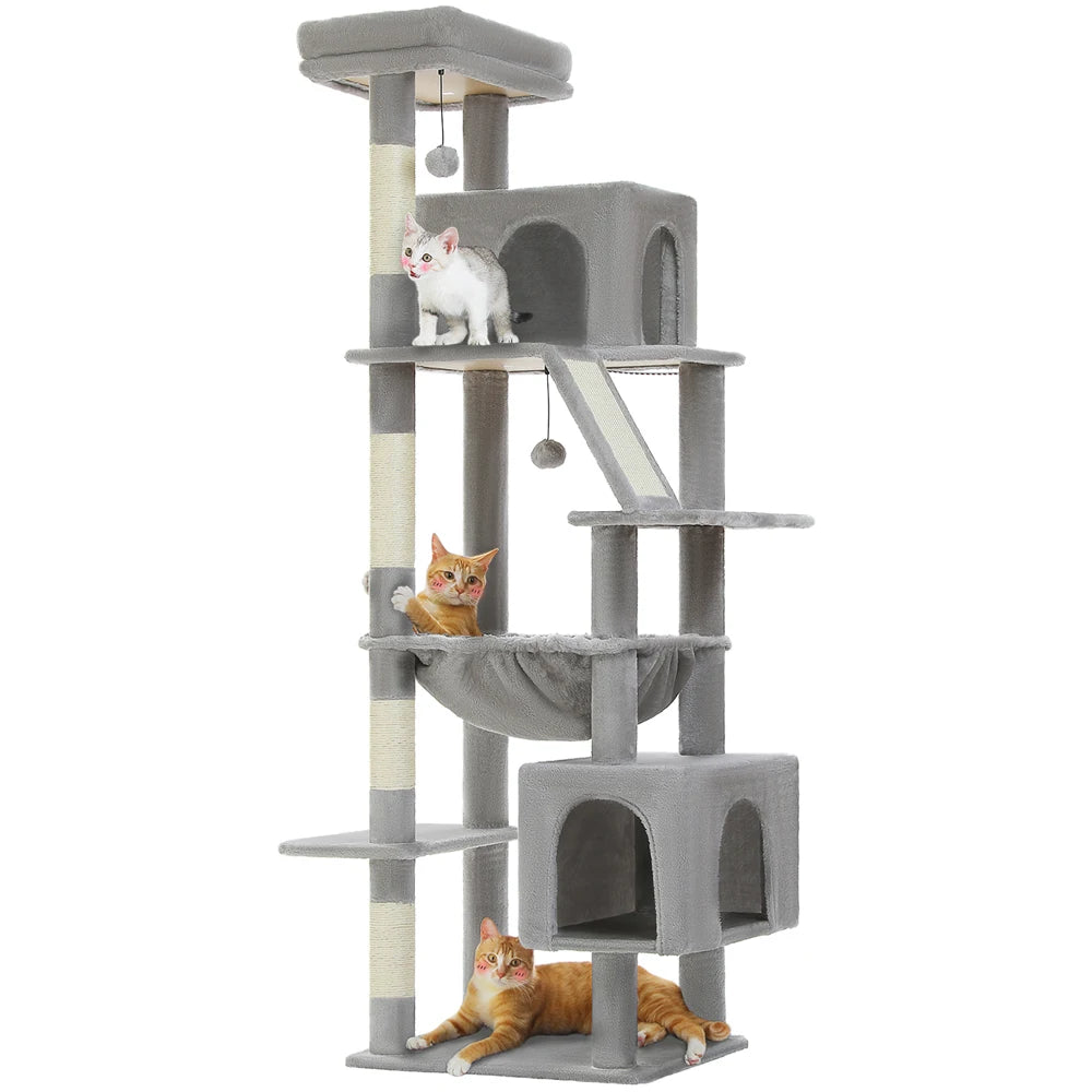 Arbre à chat XXL géant - avec hamac, niches et perchoir XXL