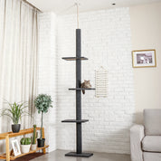 Arbre à chat plafond XXL cactus ajustable - 5 niveaux, griffoirs sisal