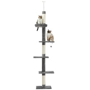 Arbre à chat plafond XXL géant - 4 niveaux, hamac, niche