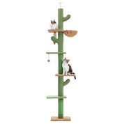 Arbre à chat plafond XXL cactus ajustable - 5 niveaux, griffoirs sisal