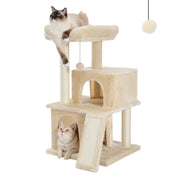 Arbre à chat XXL géant beige : dimensions variables, double espace, robustesse garantie