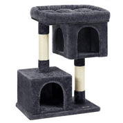Arbre à chat petit avec condos douillets - structure stable pour grands Chats, griffoirs sisal et perchoir lavable