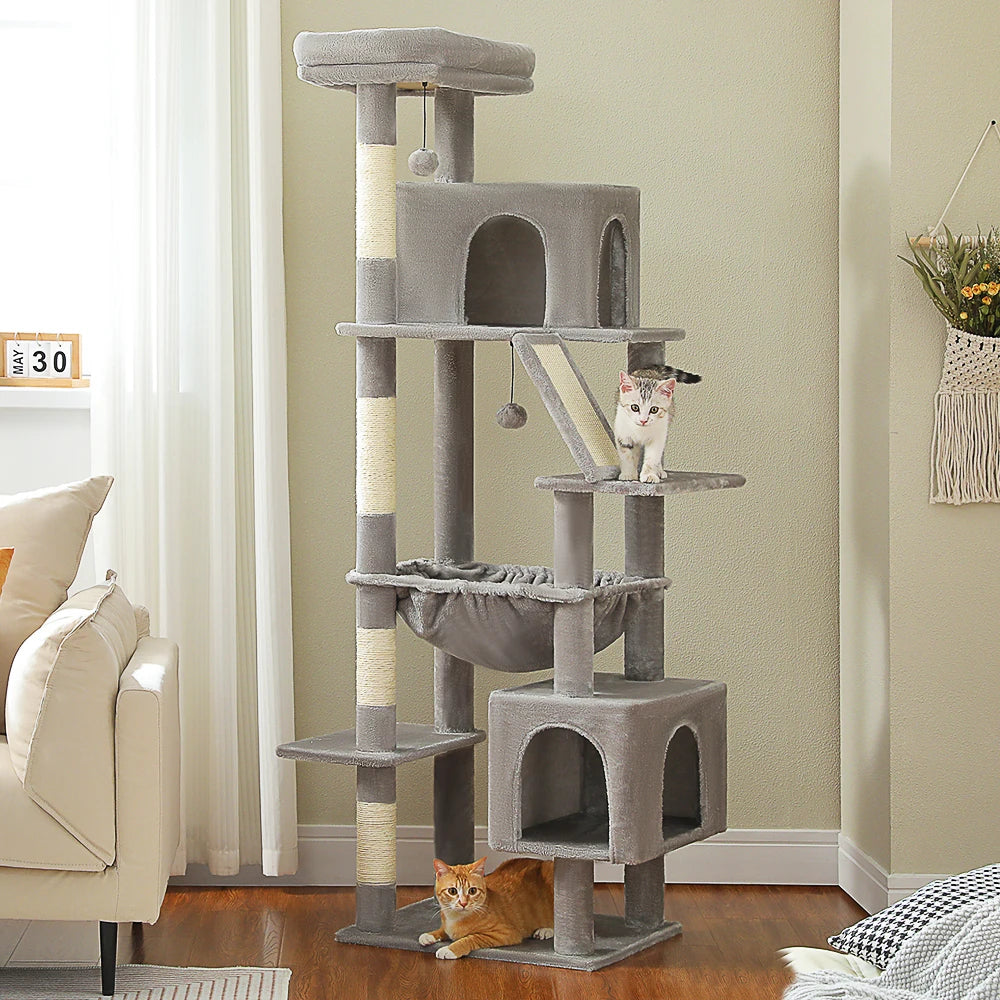 Arbre à chat XXL géant - avec hamac, niches et perchoir XXL