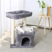 Arbre à chat petit espace : doubles perchoirs, sisal naturel, confort multi chat