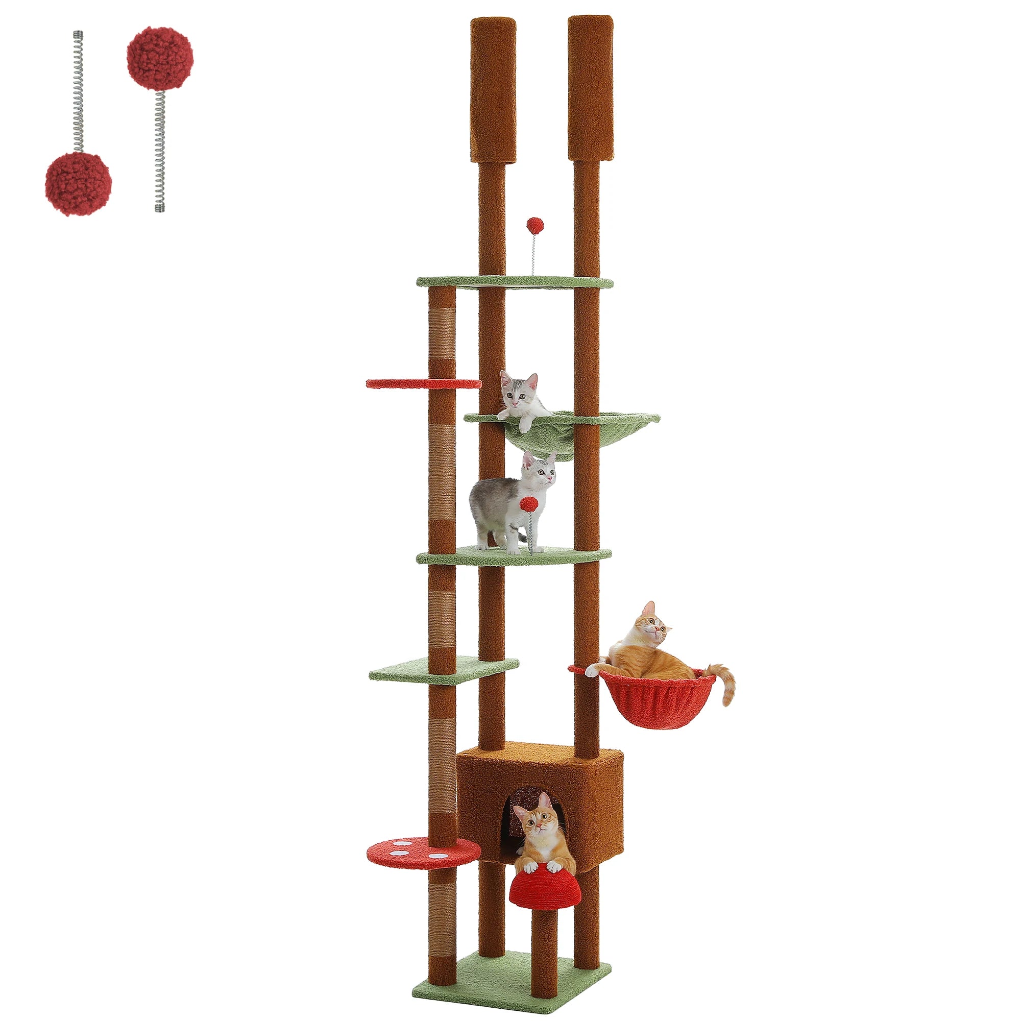 Arbre à chat plafond XXL géant - sans perçage, multi-niveaux