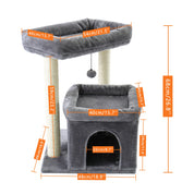 Arbre à chat petit espace : doubles perchoirs, sisal naturel, confort multi chat
