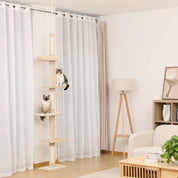 Arbre à chat plafond XXL géant beige - 5 niveaux, sans perçage