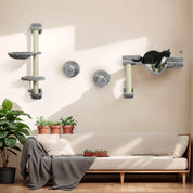 Arbre à chat mural avec hamac suspendu – design compact et 100 % vertical