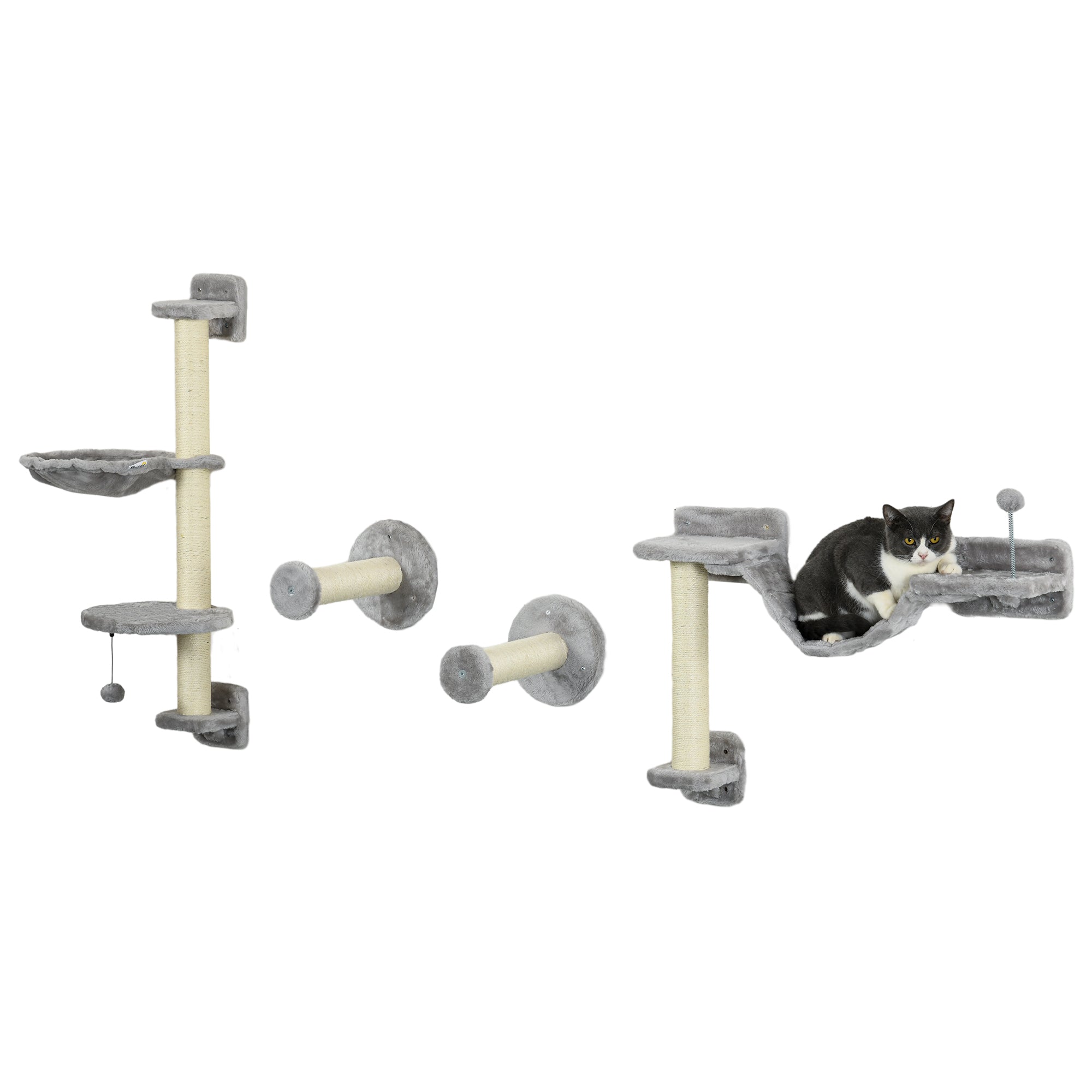 Arbre à chat mural avec hamac suspendu – design compact et 100 % vertical