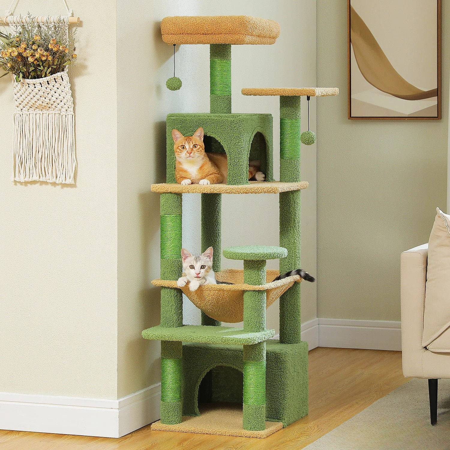 Arbre à chat XXL géant – hamac, niches et perchoirs pour petits espaces